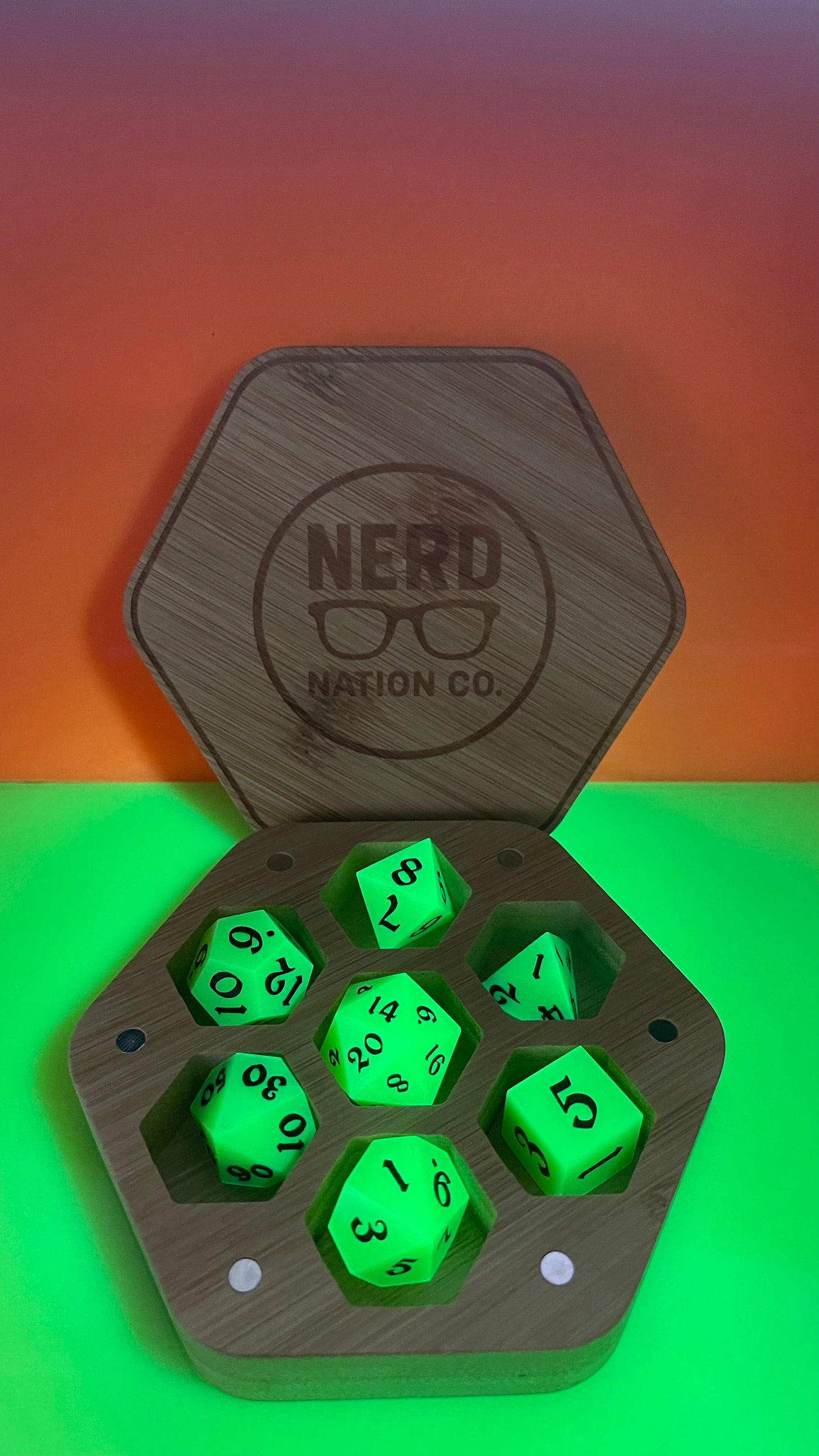 "Nice Dice" Toxic Green Glow Resin Set