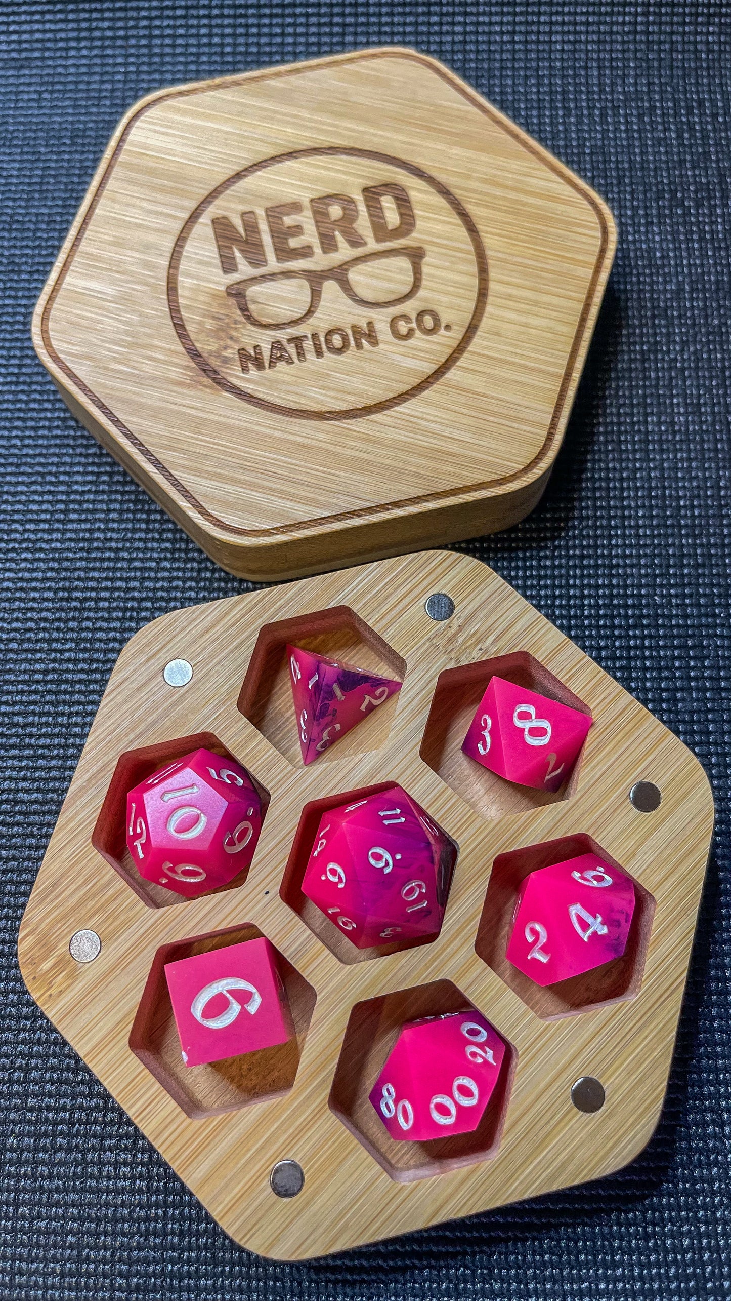 “Nice Dice" Mandarin Sunset Glow Resin Set