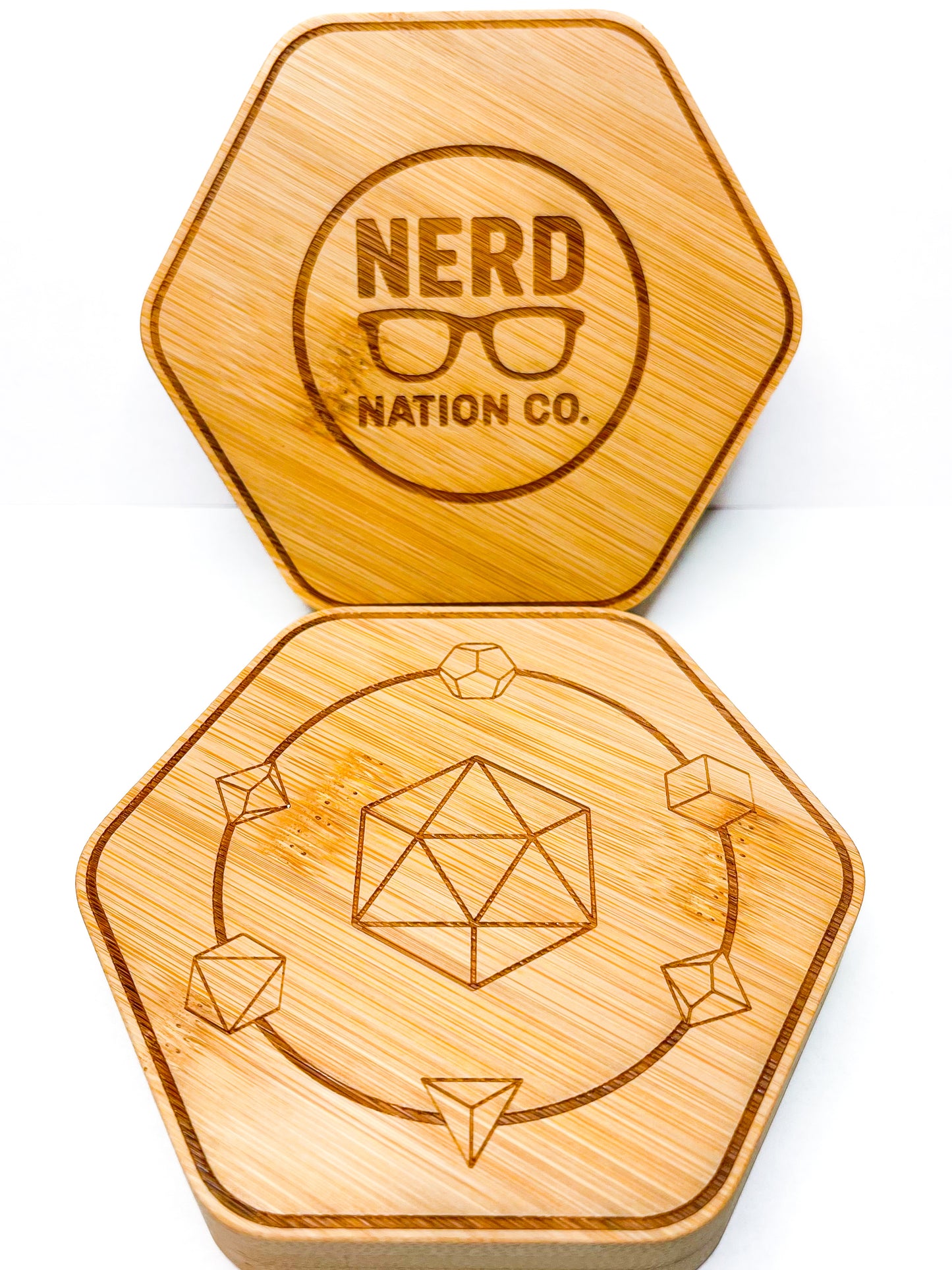 Nerd Nation Bamboo Dice Box with Magnetic Closure