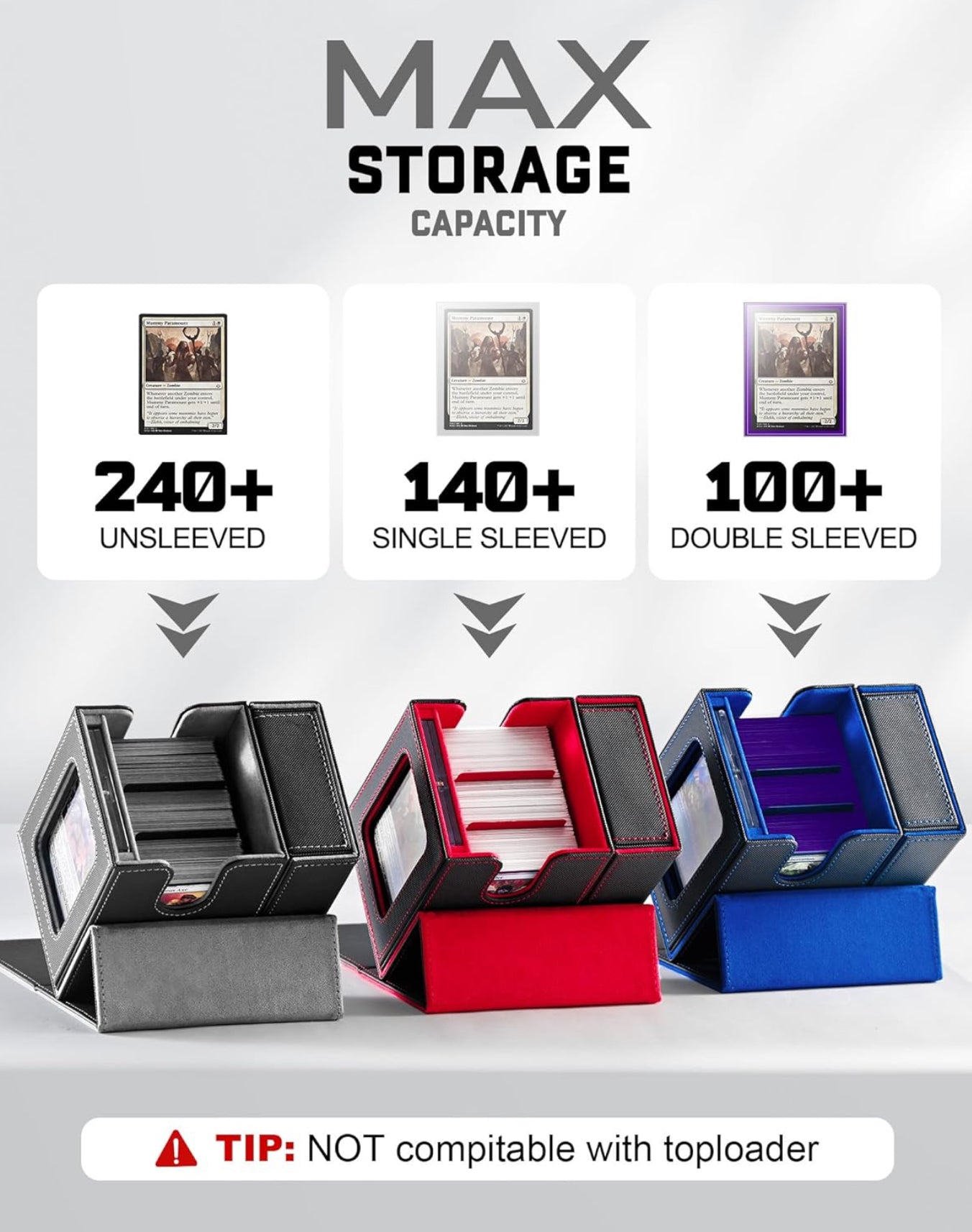 ZLCA Commander Deck Box with Nerd Nation GLO Window Insert (White& Purple)
