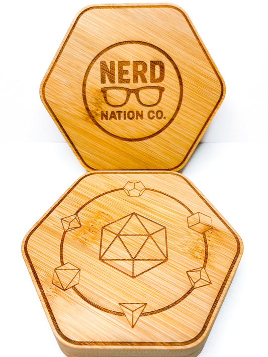 Nerd Nation Bamboo Dice Box with Magnetic Closure