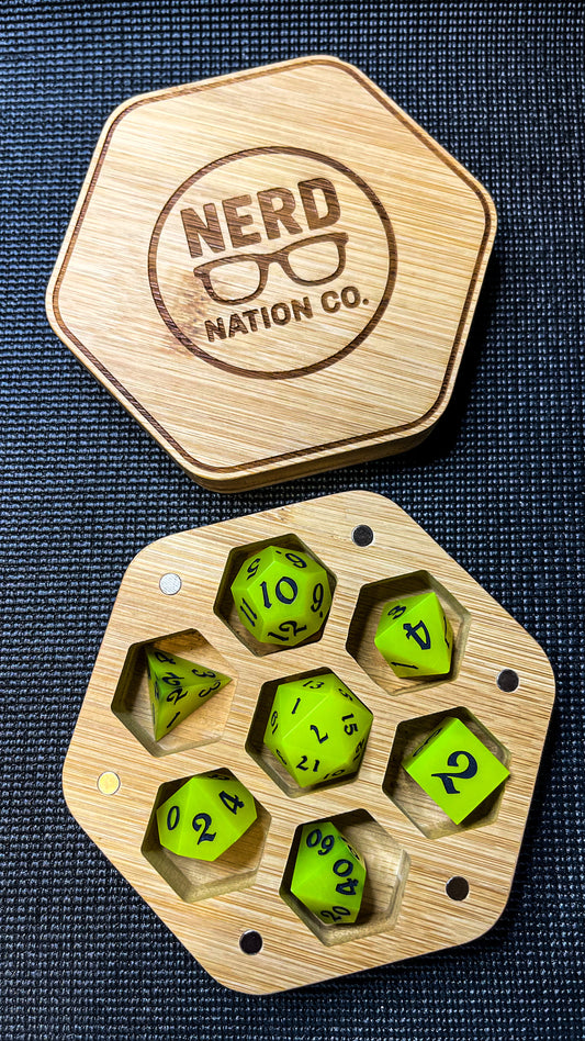 "Nice Dice" Toxic Green Glow Resin Set