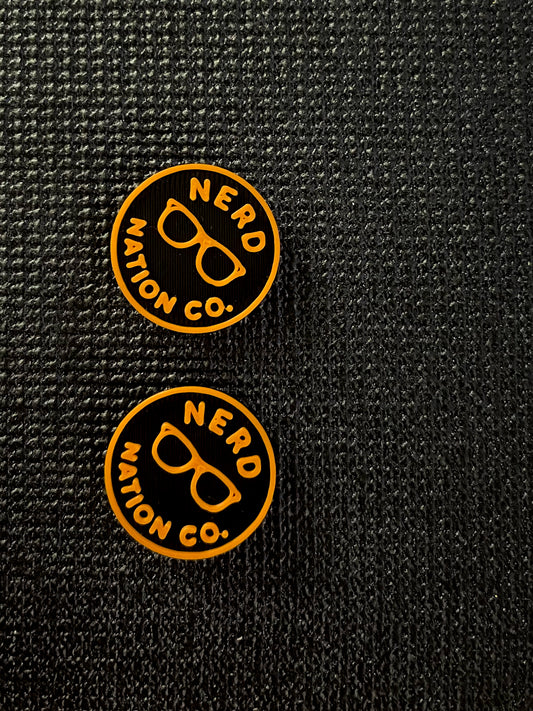 Nerd Nation Co. Orange Button (Small - Non glow)